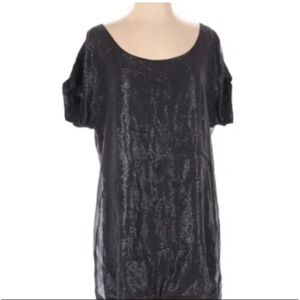 Rory Beca Grey Metallic Silk Dress